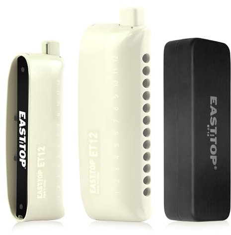 EAST TOP ET12 Chromatische Mundharmonika in G für Erwachsene und Profis mit einzigartigem, modernem Design, elfenbeinfarben