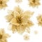 Albert Austin 24Pcs Artificial Glitter Gold Flowers for Christmas Tree Wreath Garland Silk Thread Petals Glitter Leaves Gold Poinsettia Christmas Flower for Wedding Party Festive Home Decoration