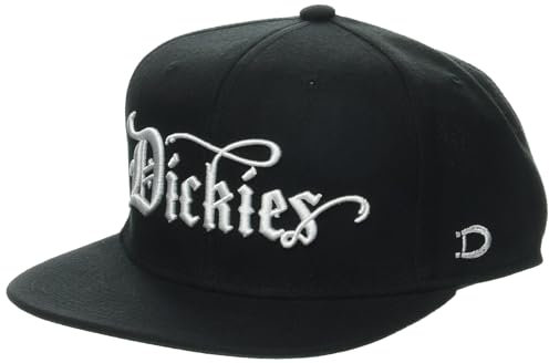 Dickies Herren Bestickter Flacher Krempe Hut, Schwarz, Einheitsgröße