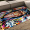 Via Vela Lustiger Teppich modern bunt Banksy-Graffiti Schimpansen Matte Bodenteppich Urbane Kultur Fußmatte Schlafzimmerteppiche 120x180 cm