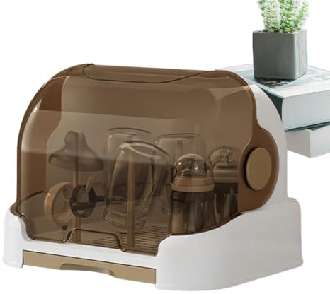 Babyflaschenhalter, Babyflaschenaufbewahrung, Babyflasche, Trockengestell, Behälter mit Abtropfgestell, tragbar, große Kapazität, Kleinkindflaschen, Aufbewahrungsbox mit Anti-Staub-Deckel