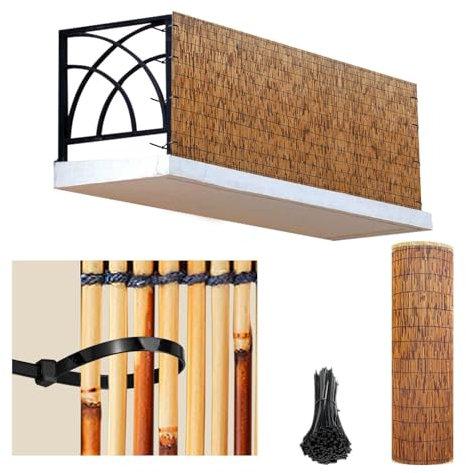 Clôture en Bambou, Rouleau De Clôture en Roseau, Écran De Confidentialité for Balcon, Mur De Confidentialité sur Pied, 60X400Cm, 70X500Cm, 80X900Cm, Occultant, for Jardin Extérieur