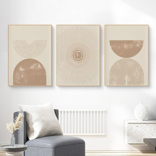 Bohemian Leinwand Bilder, Moderne Abstrakt Poster Set, Kunst Wandbilder für Wohnzimmer Schlafzimmer, Kein Rahmen(B,3x50x70cm)