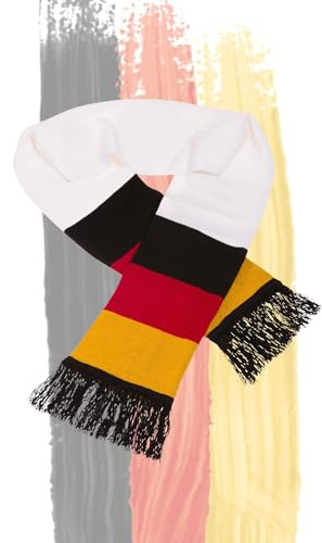 Fanschal Deutschland mit Flagge 15 cm lang - Fanartikel mit Taschen Schal | schnell heizend, Keramik, Überhitzungsschutz, Kippsicherung, Büro, Zuhause, Winter, kompakt