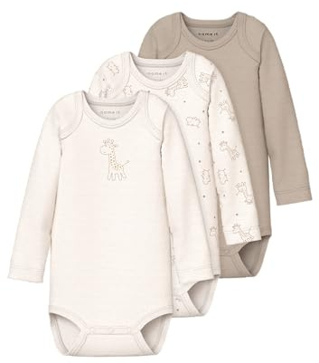 NAME IT Unisex Nbnbody 3p Ls Jet Stream Giraffe Noos Nbnbody 3P Ls Jet Stream Giraffe Noos (3er Pack)