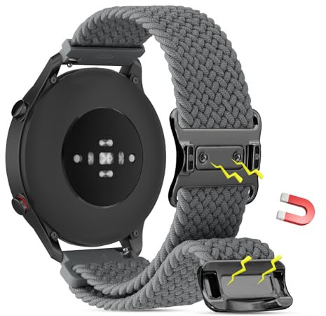 Xisair 22mm Correa de Nylon Compatible con Amazfit/Samsung/Huawei/Xiaomi Correas Magnética de Liberación Rápida, Ajustable Correas Transpirables Correa Tejida de Correa para Hombres y Mujeres