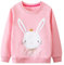 FILOWA Mädchen Häschen Stickerei Pullover Rosa Langarm Warm Baumwolle Top Casual Kleinkind Sweatshirt 3-4 Jahre, Gr.98-104