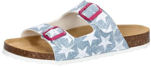 Lico Damen Bioline Platino Pantoletten, Blau/Weiss, 42 EU
