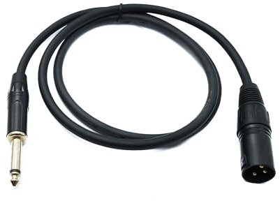 System-S Cavo audio XLR 100 cm 3 poli maschio a jack AUX 6,35 mm 2 poli TS maschio adattatore