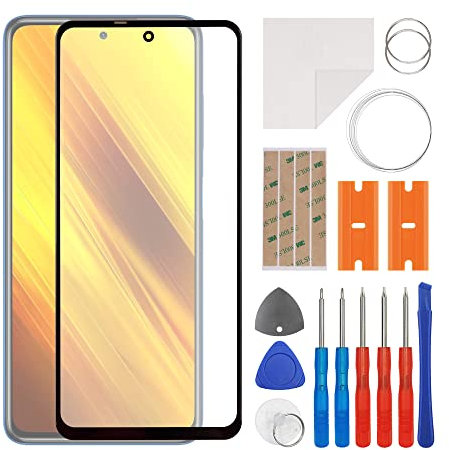 swark Juego de reparación de cristal frontal de pantalla de 6,7 pulgadas, compatible con Xiaomi Poco X3 PRO con OCA (pantalla LCD y digitalizador táctil), incluye juego de herramientas