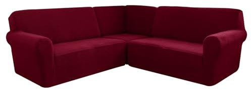 L-förmiger Sektionalsofabezug, weich, dick, Stretch-Sofaschutz für 5-Sitzer-Eckcouch, maschinenwaschbar, ideal für Zuhause, Café, Club, Restaurant