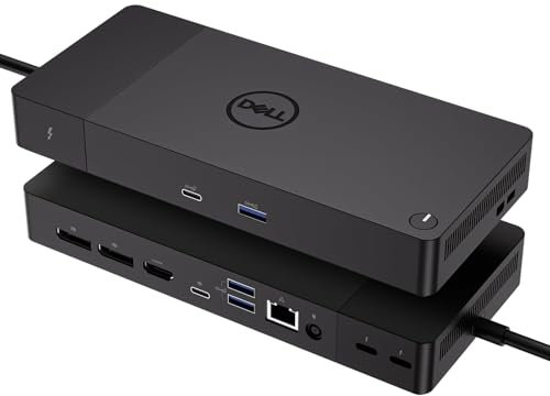 DELL WD22TB4 Thunderbolt 4 USB-C Performance Docking Station, max 4 display, ricarica fino a 130 W + ITSPWR Bundle include cavo HDMI 4K + cavo DP + panno di pulizia