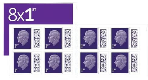 1st Class Stamps (8 Pack) - 1st Class - Barcoded Self Adhesive UK Letter Postage Stamps for Postage - (8 Total)