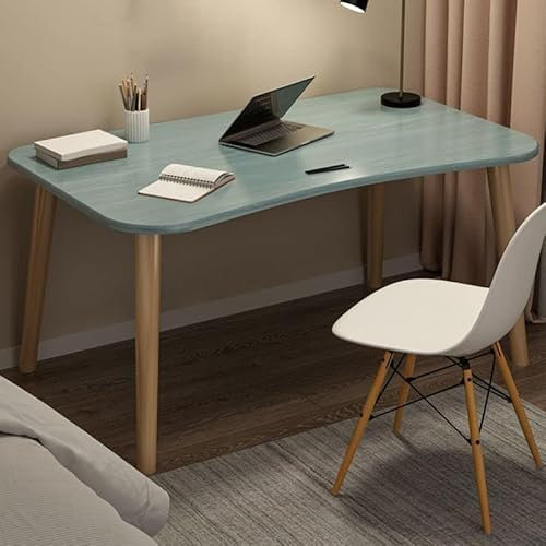 Home Office Schreibtisch mit Schubladen, moderner Holz-Arbeitsplatz zum Lernen und Schreiben, Mehrzwecktisch ohne Montage, Blau (80 x 40,6 x 73,7 cm)