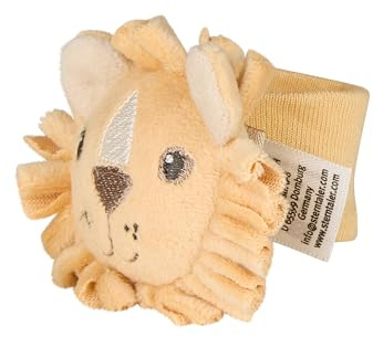 Sterntaler Armrassel Löwe Leo – Weiches Babyspielzeug mit Rassel und elastischem Band – Ideal geschenklich - Ocker