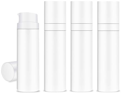 MYOC White Airless Bottle Set with White Pump| 4 Bottles | 30ml | Leak-Proof & Precise Dispensing | Ideal for DIY Beauty & Skincare
