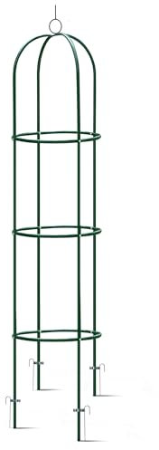 Plonos Rankhilfe 200 cm Kletterpflanzen Rosenspalier 4 Erdanker Stahl Pulverbeschichtet Witterungsbeständig UV Beständig Dunkelgrün