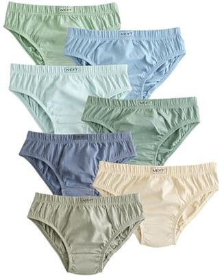 NEXT Jungen Unterhosen aus 100% Baumwolle, 7er-Pack Green/Blue Numeric_98-Numeric_104