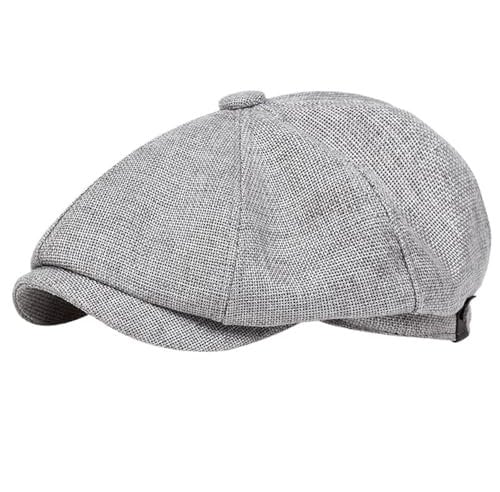 LXLAEOANG Retro Newsboy Caps Männer Achteckige Hüte Maler Hüte Herbst Winter Baskenmützen Fischgräten Flache Kappen Hip Hop Baskenmützen(Ivory 4)