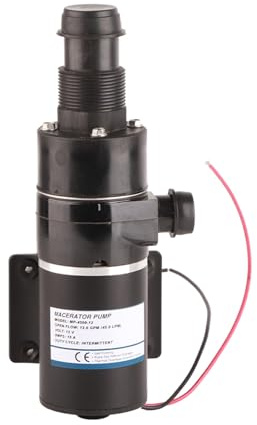 Ausla DC Macerator Waste Pump Sewage Pump Marine with Stainless Steel Cutter 4-Vane/Wing Chopper Self-Priming to 5ft Run-Dry Protection for Marine Holding Tanks Fish Boxes Livewell