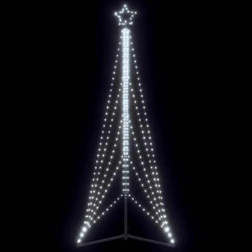 LED Weihnachtsbaum 302 cm mit 525 Kaltweiß LEDs und 8 Beleuchtungseffekten für Innen- Außenbereich, inklusive Stern und einfacher Montage für Weihnachtsdekoration