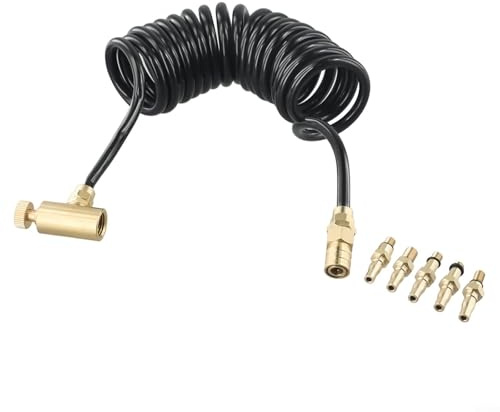 ZYNCUE Green Gas Adapter Tube Gas Bottle Replenish Adapter Set With 5PCS Brass Adapters
