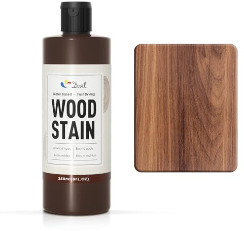 DWIL Wood Stain (Teak) Water Based, Fast Drying, Low Odour, Non-Toxic, Easy Application for Indoor & Outdoor Furniture, Cabinets and Wood Surfaces-250ml