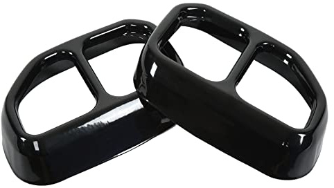 Keenso 2 Stück Glänzend Schwarze Auto-Heck-Auspuffrohr-Abdeckungsverkleidung, Edelstahl-Außenzubehör mit Rostfreier Hoher Härte, Ersatz für X3 G01 X4 G02 2022+