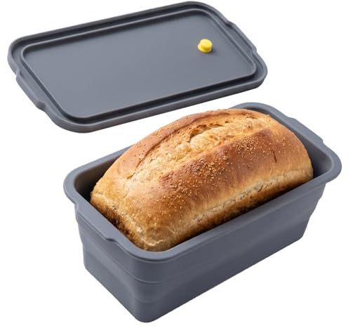 JDSlvasia Faltbare Silikon Backform Kastenform Extragroß | Brotbackform mit Metallrahmen für Stabilität - Silikonbackform für Brot Kuchen Toast