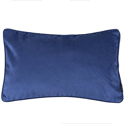 McAlister Textiles Matter Samt | Sofakissen mit Füllung in Marine Blau | 50 x 30cm | erhältlich in 25 Farben | griffester Samt edel paspeliert | pralles Samtkissen