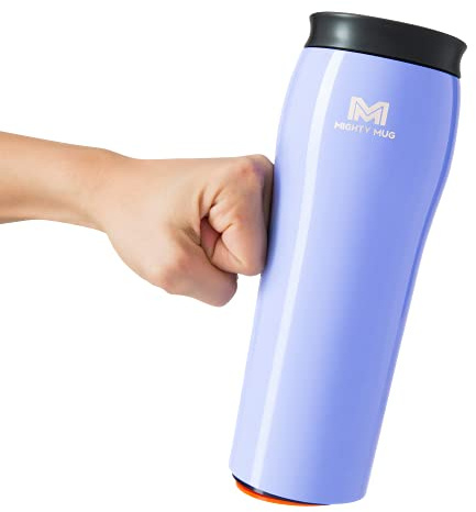 Mighty Mug | The Untippable Mug | Grips When Hit, Lifts for Sips | Insulated Stainless Steel Tumbler | Cupholder Friendly | Gifts for Women Men All | Leakproof | 6 Hour Hot / 24 Cold | 16oz | Lavender