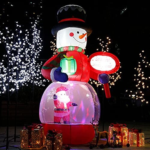 CCLIFE Led Selbstschneiender Schneemann mit Schneefall Beleuchtet Aufblasbar Snowman Outdoor Schneiender Weihnachtsbeleuchtung weihnachtsdeko Weihnachtsfigur, CushHom