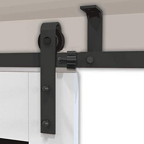7.5FT/2.28M Deckenhalterung Schiebetür für Scheunentore, L-förmiges Halterungssystem, Passend für 60 cm breite, eintürige Verkleidung