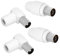 Tecbee TV-Adapter Koaxialkabel Antennenkabel 2x Koaxial Buchse 2x Koaxial Winkelstecker 90° Winkelstecker