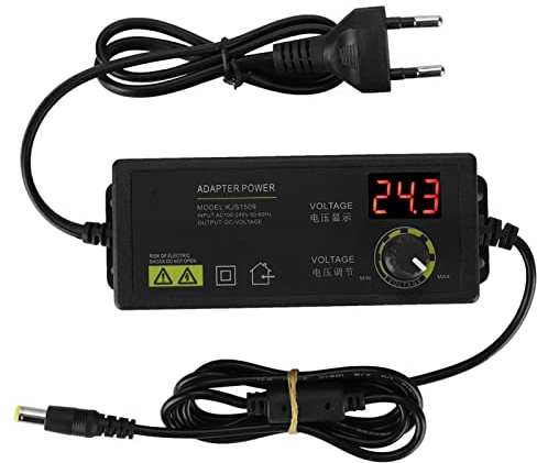 Dpofirs 72W 3A 9-24V Ausgangsverstellbares Netzteil, Netzteiladapter mit LED-Anzeigebildschirm, einstellbare Geschwindigkeiten und Spannungen, mehrstufiger Schutz