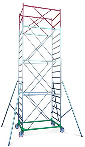 Trabattello Professionale h. Lavoro 8,30 m completo di pedana con botola | Modello METAL 5