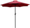 Flash Furniture Kona Parapluie rond rouge de 2,7 m avec mât en aluminium de 3,8 cm de diamètre avec manivelle et fonction d'inclinaison