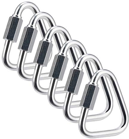 OWAYOTO Delta Quick Link Triangle Locking Carabiner 1/4 M6 6MM 6pcs