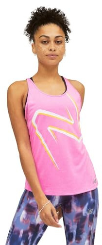 New Balance Printed Impact Run Tank Damen pink Größe M 2022 Laufshirt ärmellos