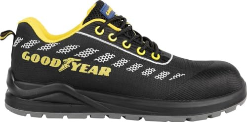 Goodyear S1P Schwarze und gelbe metallfreie Sicherheitsschuhe Nummer 41