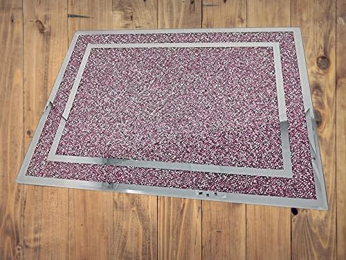 Biznest Crushed Diamond Gift Large Work Top Saver Heat Resistant Glass Chopping Board Silver Pink Crushed Diamond Display Gift Present for All Occassion Home Decor