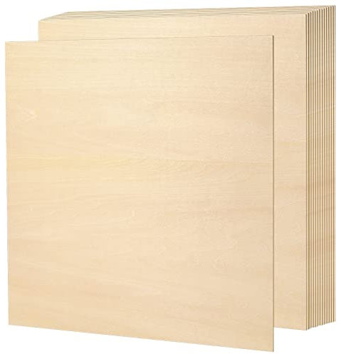 PINGEUI 15 Pieces 300 x 300 x 2 mm Square Basswood Sheets, Hobby Wood Plywood Board, Unfinished Blank Plywood Sheets for Wood Craft, Painting, Carving, Model Making Projects