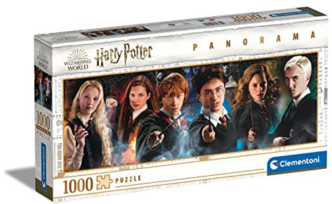 Clementoni 39639 Panorama Harry Potter – Puzzle 1000 Teile ab 9 Jahren, Erwachsenenpuzzle mit Panoramabild, Geschicklichkeitsspiel für die ganze Familie, ideal als Wandbild