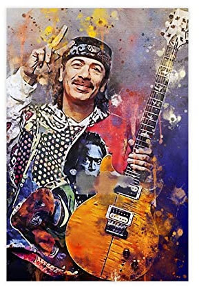 Carlos Santana Kunst-Poster, klassische Musikkunst, Poster, klassische Musik, 14, Schlafzimmer, Dekoration, Sportlandschaft, Büro, Raumdekoration, Geschenk, ungerahmt: 40 x 60 cm