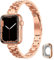 CSJCUBIC Cinturino compatibile con Apple Watch Cinturino 9 8 7 6 5 4 3 2 1 Serie SE per le donne, cinturino di ricambio sottile e in acciaio inox per iWatch 42mm 44mm 45mm Apple Watch band, Oro rosa