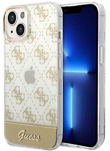 Guess GUHCP14MHG4MHG hülle für iPhone 14 Plus 6,7 Gold/Gold hardcase 4G Pattern Script