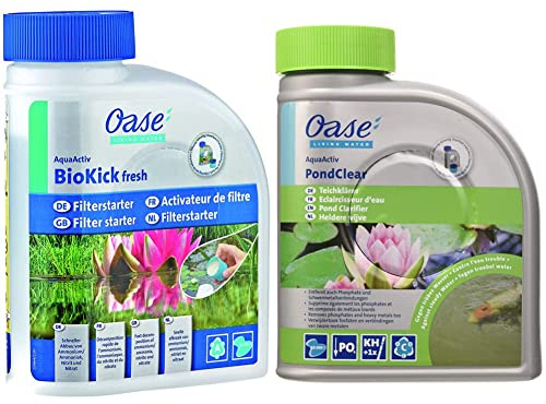 OASE 43145 AquaActiv BioKick Fresh 500 ml für 10.000 l - Filterbakterien Starterbakterien für Teich Fischteich Gartenteich Schwimmteich & Wasserklärer AquaActiv PondClear, 500 ml
