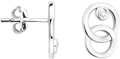SOFIA MILANI - Damen Ohrringe 925 Silber - mit Zirkonia Steinen - Kreis Ohrstecker - E1941
