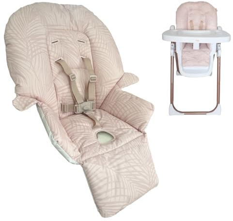 My Babiie MBHC8 Premium Highchair Seat Cover Only with 5-Point Harness - Padded PVC Seat Cover, Easy Clean, Seat Cushion Compatible with My Babiie MBHC8 - Blush Tropical