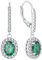 YL Damen Ohrhänger 925 Sterling Silber Mai Geburtsstein Smaragd Oval Ohrringe